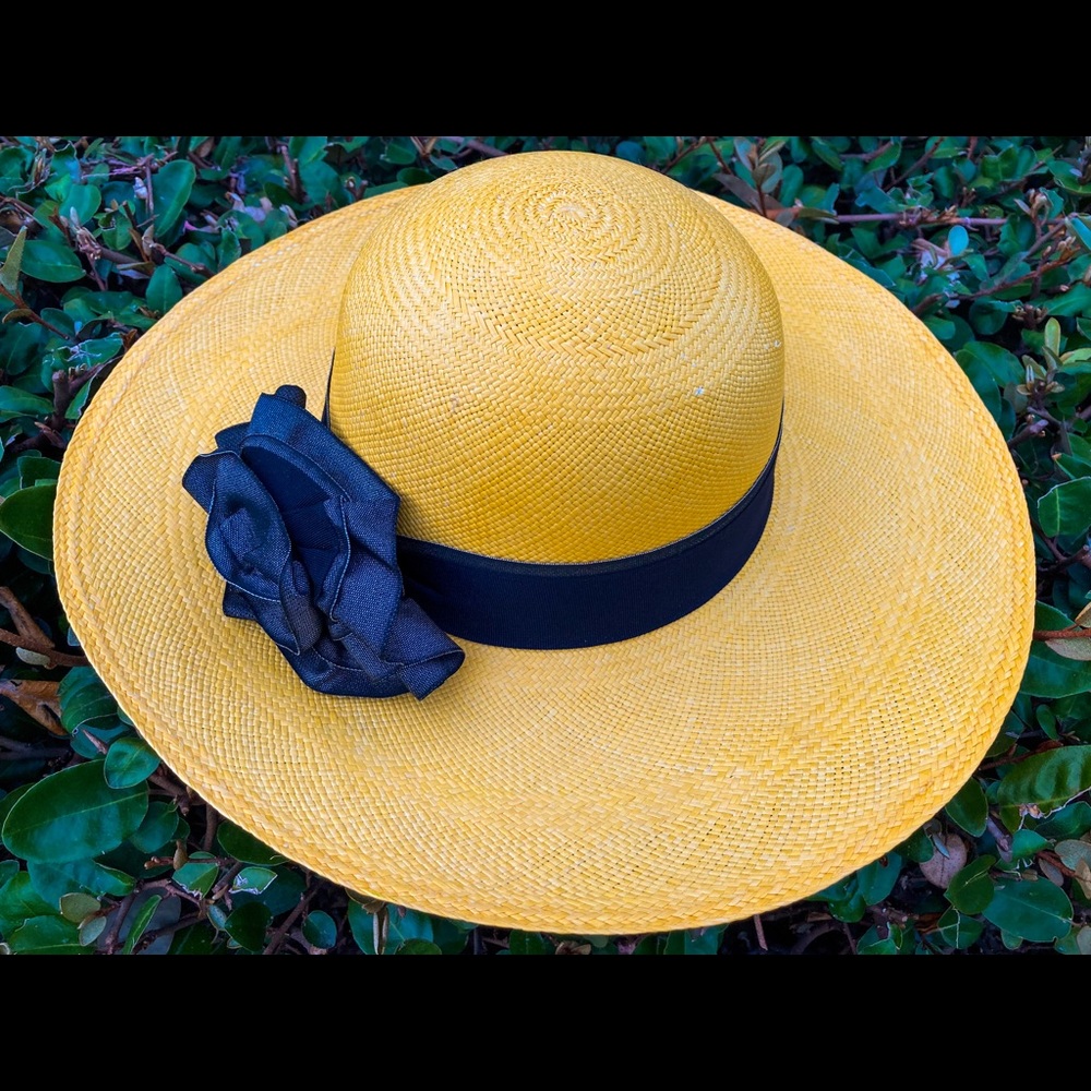 FANCY LONG WING PANAMA HAT WOMEN
